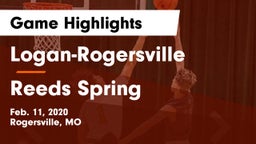 Logan-Rogersville  vs Reeds Spring  Game Highlights - Feb. 11, 2020