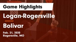 Logan-Rogersville  vs Bolivar  Game Highlights - Feb. 21, 2020
