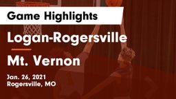 Logan-Rogersville  vs Mt. Vernon  Game Highlights - Jan. 26, 2021