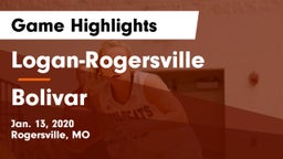 Logan-Rogersville  vs Bolivar Game Highlights - Jan. 13, 2020