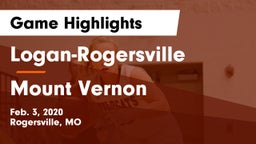 Logan-Rogersville  vs Mount Vernon Game Highlights - Feb. 3, 2020