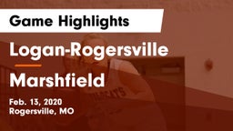 Logan-Rogersville  vs Marshfield Game Highlights - Feb. 13, 2020