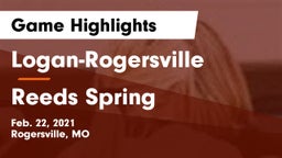 Logan-Rogersville  vs Reeds Spring  Game Highlights - Feb. 22, 2021