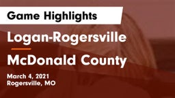 Logan-Rogersville  vs McDonald County  Game Highlights - March 4, 2021