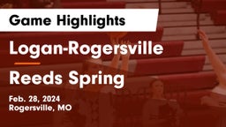 Logan-Rogersville  vs Reeds Spring  Game Highlights - Feb. 28, 2024