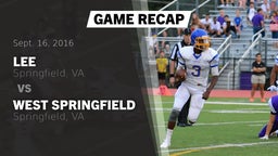 Recap: Lee  vs. West Springfield  2016