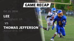 Recap: Lee  vs. Thomas Jefferson  2016