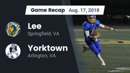 Recap: Lee  vs. Yorktown  2018