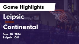 Leipsic  vs Continental  Game Highlights - Jan. 20, 2024