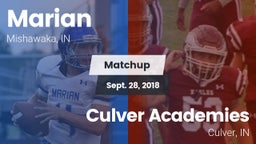 Matchup: Marian  vs. Culver Academies 2018