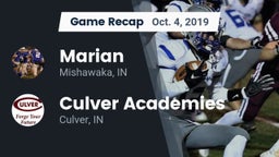 Recap: Marian  vs. Culver Academies 2019