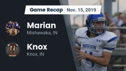 Recap: Marian  vs. Knox  2019