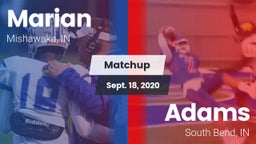 Matchup: Marian  vs. Adams  2020