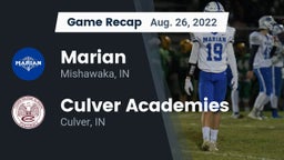 Recap: Marian  vs. Culver Academies 2022