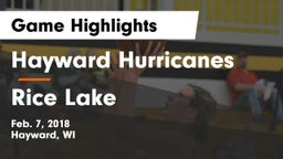 Hayward Hurricanes  vs Rice Lake  Game Highlights - Feb. 7, 2018