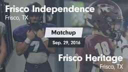 Matchup: Frisco Independence vs. Frisco Heritage  2016
