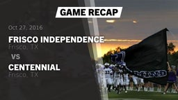 Recap: Frisco Independence  vs. Centennial  2016