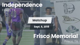 Matchup: IHS vs. Frisco Memorial  2018