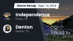 Recap: Independence  vs. Denton  2018
