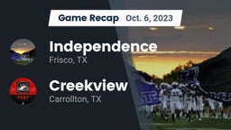 Recap: Independence  vs. Creekview  2023