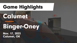 Calumet  vs Binger-Oney Game Highlights - Nov. 17, 2023