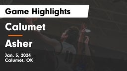 Calumet  vs Asher  Game Highlights - Jan. 5, 2024