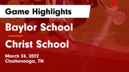 Baylor School vs Christ School Game Highlights - March 24, 2022