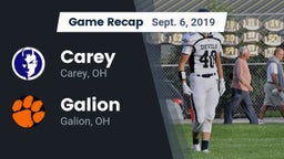 Recap: Carey  vs. Galion  2019