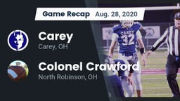 Recap: Carey  vs. Colonel Crawford  2020