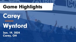 Carey  vs Wynford  Game Highlights - Jan. 19, 2024