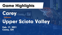 Carey  vs Upper Scioto Valley  Game Highlights - Feb. 17, 2021