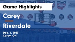 Carey  vs Riverdale  Game Highlights - Dec. 1, 2023