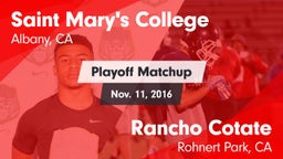 Matchup: Saint Mary's vs. Rancho Cotate  2016