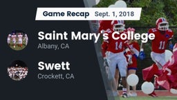 Recap: Saint Mary's College  vs. Swett  2018
