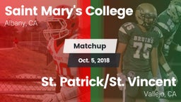 Matchup: Saint Mary's vs. St. Patrick/St. Vincent  2018