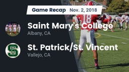 Recap: Saint Mary's College  vs. St. Patrick/St. Vincent  2018