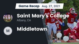 Recap: Saint Mary's College  vs. Middletown  2021