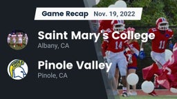 Recap: Saint Mary's College  vs. Pinole Valley  2022