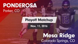 Matchup: Ponderosa High vs. Mesa Ridge  2016