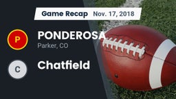 Recap: PONDEROSA  vs. Chatfield 2018