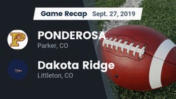 Recap: PONDEROSA  vs. Dakota Ridge  2019