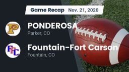 Recap: PONDEROSA  vs. Fountain-Fort Carson  2020