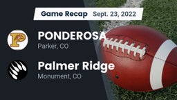 Recap: PONDEROSA  vs. Palmer Ridge  2022