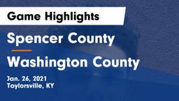 Spencer County  vs Washington County  Game Highlights - Jan. 26, 2021