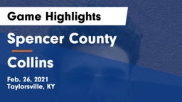 Spencer County  vs Collins  Game Highlights - Feb. 26, 2021