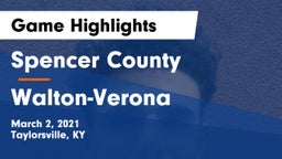 Spencer County  vs Walton-Verona  Game Highlights - March 2, 2021