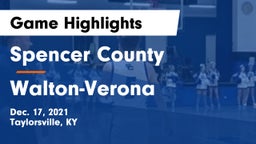 Spencer County  vs Walton-Verona  Game Highlights - Dec. 17, 2021
