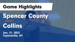Spencer County  vs Collins  Game Highlights - Jan. 21, 2022