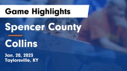 Spencer County  vs Collins  Game Highlights - Jan. 20, 2023