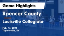 Spencer County  vs Louisville Collegiate Game Highlights - Feb. 13, 2023